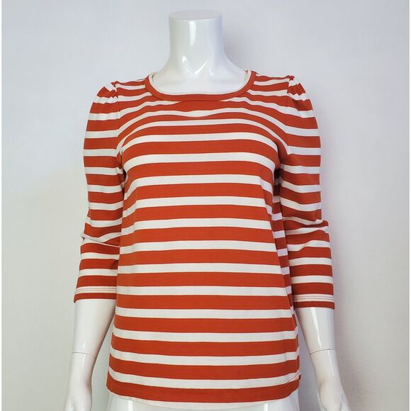 J. Crew Rust Red Striped Shirt - Picture 1 of 7